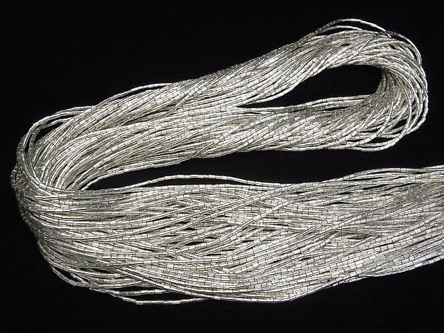 Karen Silver Tube 2x1x1mm White Silver 1strand beads (aprx.27inch/67cm)