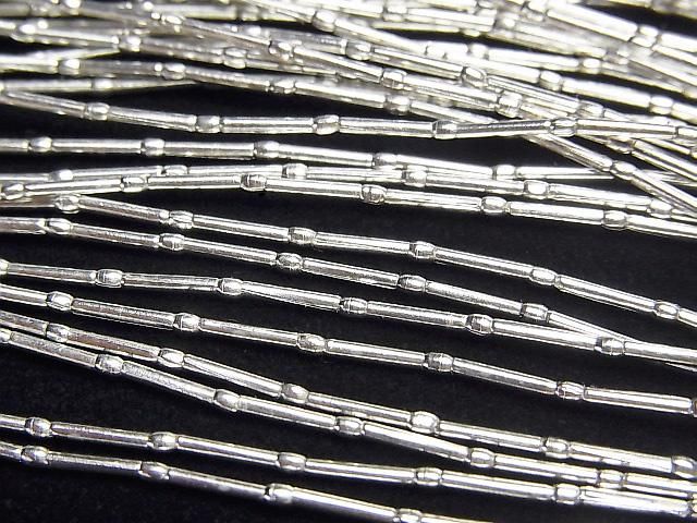 Karen Silver Tube 6x1x1mm White Silver Half or 1-Strand Beads (approx. 27inch/68cm)