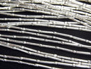 Karen Silver Tube 6x1x1mm White Silver half or 1strand beads (aprx.27inch/68cm)