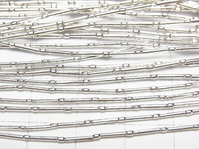 Karen Silver Tube 6x1x1mm White Silver half or 1strand beads (aprx.27inch/68cm)