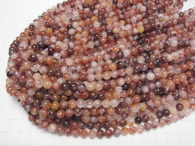 [Video] Red Hematite Quartz AA++ Round 6.5mm 1strand beads (aprx.15inch/37cm)