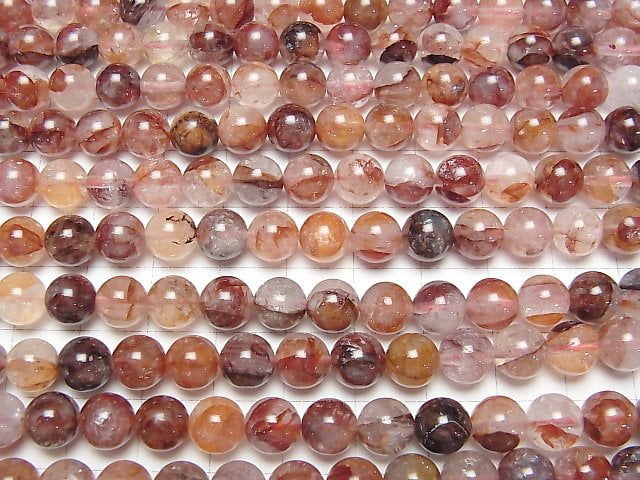 [Video] Red Hematite Quartz AA++ Round 7.5mm 1strand beads (aprx.15inch/38cm)