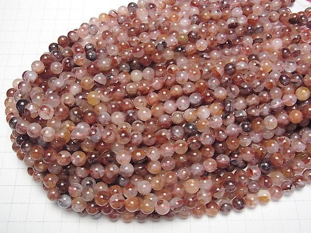 [Video] Red Hematite Quartz AA++ Round 7.5mm 1strand beads (aprx.15inch/38cm)