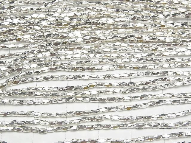 Karen Silver Tube 2.5x1x1mm White Silver 1/4 or 1 Strand Beads (approx. 27 inches/68 cm)