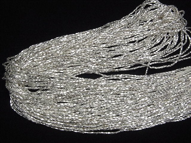 Karen Silver Tube 2.5x1x1mm White Silver 1/4 or 1strand beads (aprx.28inch/69cm)