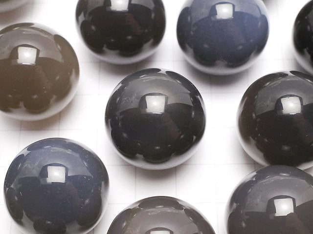 [Video] Gray Onyx Sphere, Round 25mm 1pc