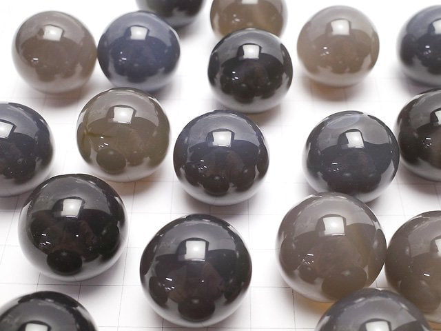 [Video] Gray Onyx Sphere, Round 25mm 1pc