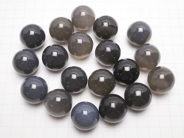 [Video] Gray Onyx Sphere, Round 25mm 1pc