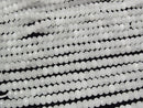 [Video] High Quality! White Jade Faceted Button Rondelle 6x6x4mm 1strand beads (aprx.15inch/37cm)