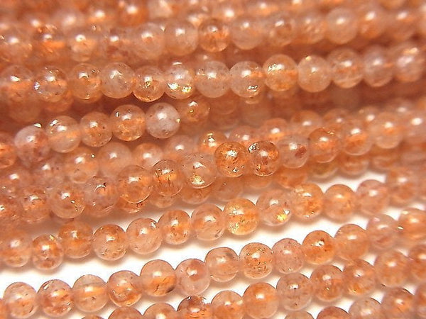 [Video]High Quality Sunstone AAA- Round 3mm 1strand beads (aprx.15inch/37cm)