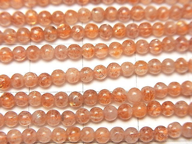 [Video]High Quality Sunstone AAA- Round 3mm 1strand beads (aprx.15inch/37cm)