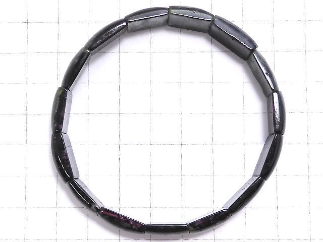 [Video][One of a kind] Tourmaline Cat's EyeAAA 2 Hole Rectangle Bracelet NO.3