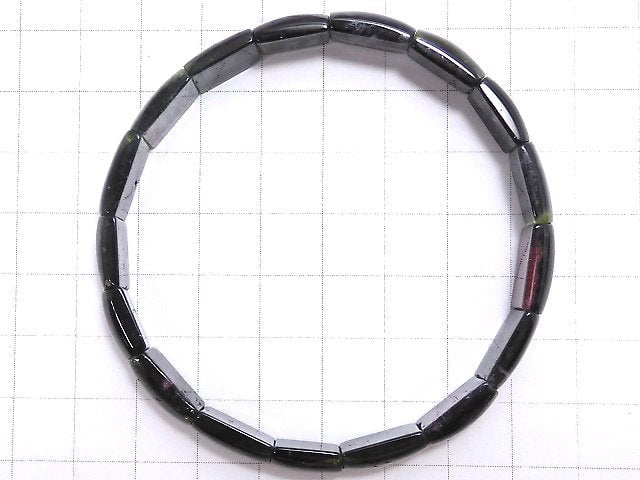 [Video][One of a kind] Tourmaline Cat's EyeAAA 2 Hole Rectangle Bracelet NO.4