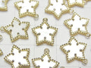 [Video] White Shell Star Charm 12x12mm 18KGP 1pc