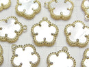 [Video] White Shell Flower Charm 12x12mm [One Side] 18KGP 1pc