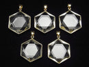 [Video] Crystal AAA - Hexagram Pendant 18KGP 1pc