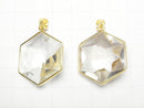 [Video]Crystal Quartz AA++ Hexagon Cut 27x24mm Pendant 18KGP 1pc
