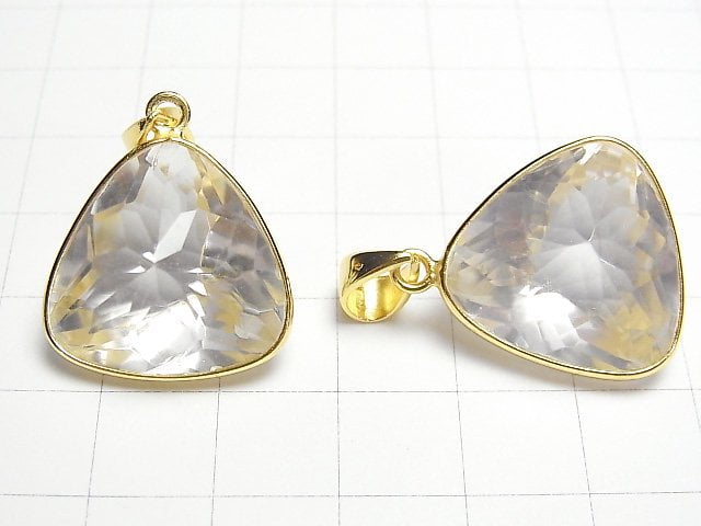 [Video] Crystal AA++ Triangle Cut 21x21mm Pendant 18KGP 1pc