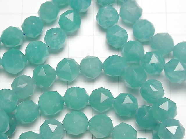 [Video]High Quality! Mozambique Amazonite Silica AA++ Star Faceted Round 10mm Bracelet