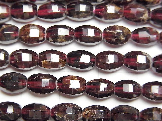 [Video] Mozambique Garnet AA 8Faceted Rice x Multiple Facets 7x5x5mm 1strand beads (aprx.15inch/38cm)