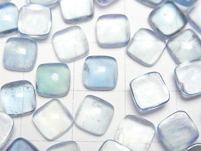 [Video]Aquamarine AAA- Square Cabochon 7x7mm 5pcs