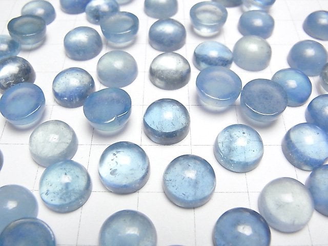 Aquamarin AA++ Runder Cabochon 10x10mm 3 Stück