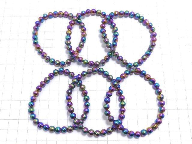 [Video] Meteorite (Altai meteorite) Round 6mm Rainbow Color Bracelet