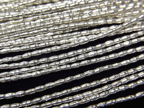 Karen Silver Tube 2x1x1mm White Silver half or 1strand beads (aprx.27inch/68cm)