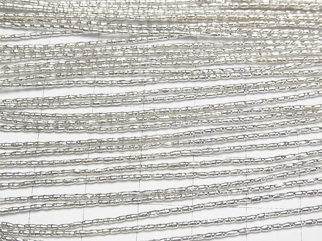 Karen Silver Tube 2x1x1mm White Silver Half or 1 Strand Beads (approx. 27 inches/68 cm)