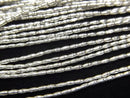 Karen Silver Tube 2x1x1mm White Silver half or 1strand beads (aprx.26inch/66cm)