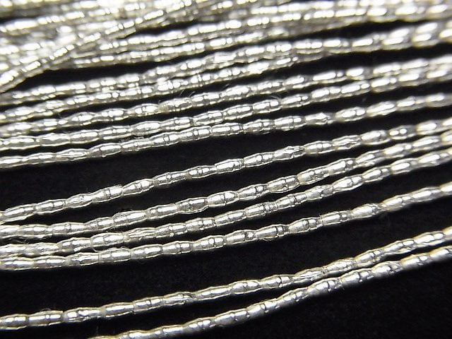 Karen Silver Tube 2x1x1mm White Silver half or 1strand beads (aprx.27inch/68cm)