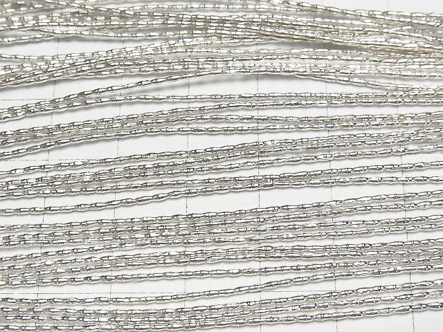 Karen Silver Tube 2x1x1mm White Silver half or 1strand beads (aprx.27inch/68cm)