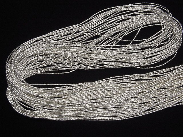 Karen Silver Tube 2x1x1mm White Silver half or 1strand beads (aprx.27inch/68cm)