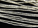 Karen Silver Patterned Tube 3.5x1x1mm White Silver Half or 1 Strand Beads (approx. 26 inches/66 cm)