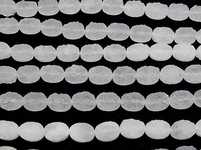 [Video]Druzy Quartz Oval 14x10mm half or 1strand beads (aprx.15inch/36cm)