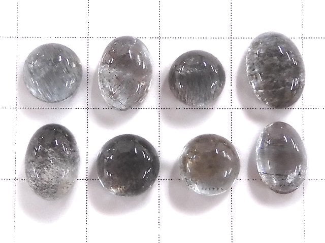 [Video][One of a kind] High Quality Moss Aquamarine AAA Cabochon 8pcs set NO.7