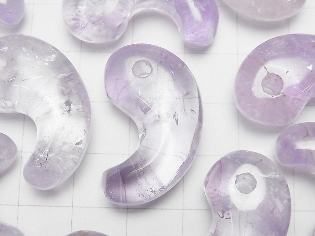 [Video] Light color Amethyst AAA- Comma Shaped Bead 30x18mm 1pc