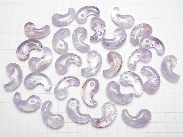 [Video] Light color Amethyst AAA- Comma Shaped Bead 30x18mm 1pc