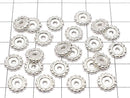 Silver925 Rondelle Daisy 7.5x7.5x1.5mm White Silver 2pcs
