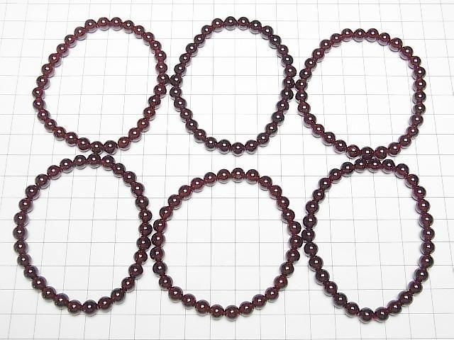 [Video] Garnet AAA Round 6mm Bracelet