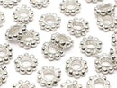 Silver925 Rondelle Daisy Rings, 6x6x1.5mm, White Silver, 4 Pieces