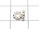 Silver925 Rondelle Daisy Rings, 6x6x1.5mm, White Silver, 4 Pieces