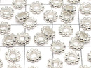Silver925 Rondelle Daisy Rings, 6x6x1.5mm, White Silver, 4 Pieces