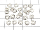 Silver925 Rondelle Daisy Rings, 6x6x1.5mm, White Silver, 4 Pieces