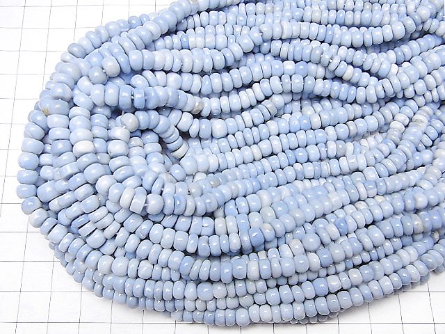 [Video]Owy Blue Opal Roundel half or 1strand beads (aprx.18inch/44cm)