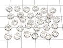 Silver925 Rondelle Daisy 5.5x5.5x1mm White Silver 4pcs