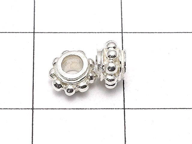 Silver925 Roundel 5.5x5.5x3mm White Silver 2pcs