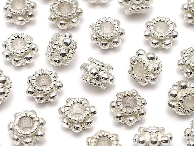 Silver925 Rondelle 5x5x3mm White Silver 3pcs