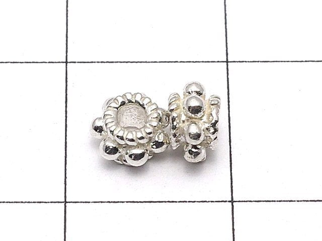 Silver925 Roundel 5x5x3mm White Silver 3pcs