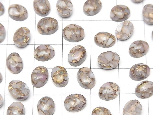 [Video]Copper Pink Opal AAA Oval Cabochon 8x6mm 5pcs